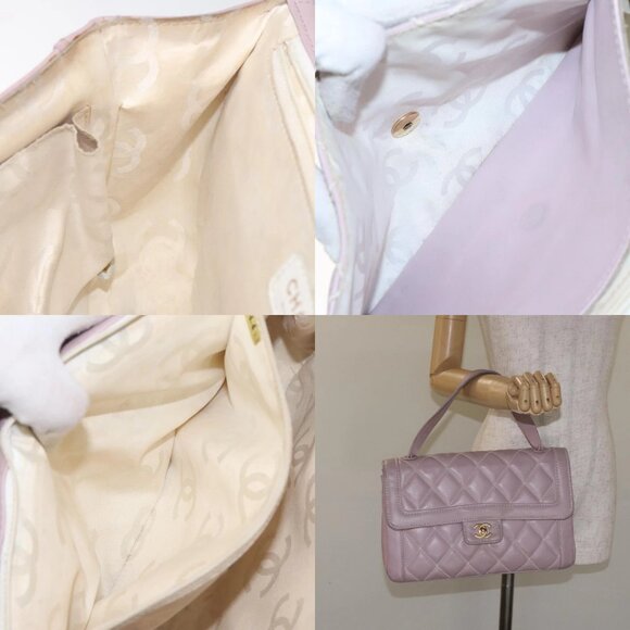 CHANEL Wild Stitch Hand Bag Leather Pink Gold CC Auth 128845 - Picture 15 of 15